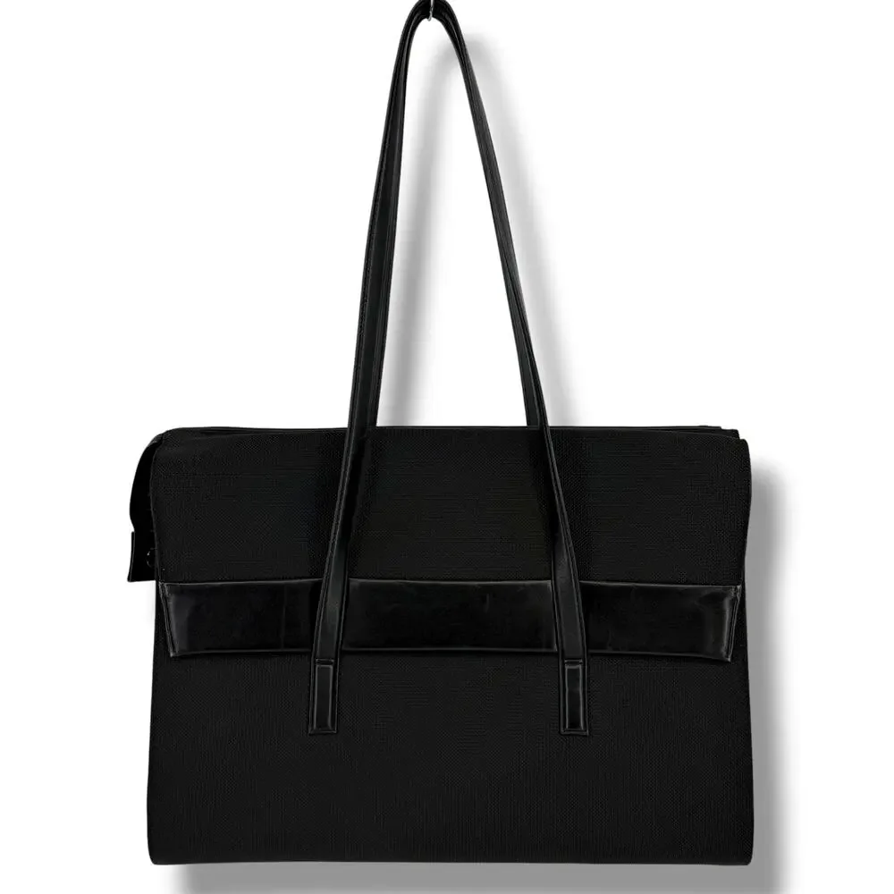 Tumi Alpha Briefcase Bag With Over The Shoulder Handels Solid Black 43010D3